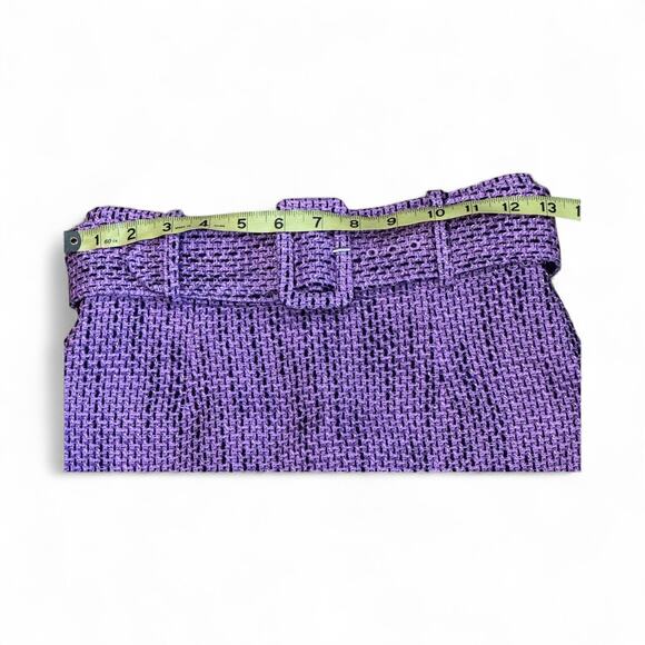 Los Ángeles Atelier & Other Stories Belted Tweed Mini Skirt Size 2 Purple Pink - Picture 13 of 13